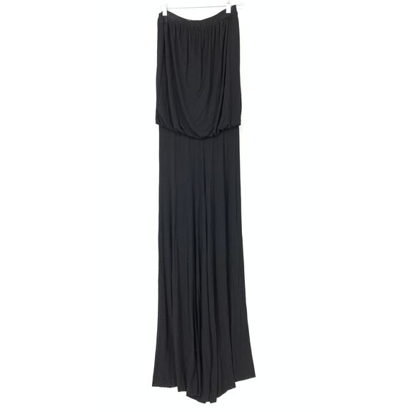 Young Fabulous & Broke Women's Size M Pleated Strapless Wide Leg Jumpsuit Black - Picture 1 of 5